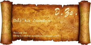 Dóka Zsombor névjegykártya